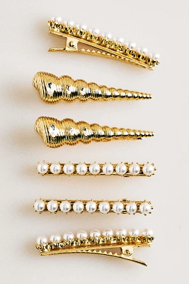 Ettika Spiral Seashell Hair Clips, Set of 2