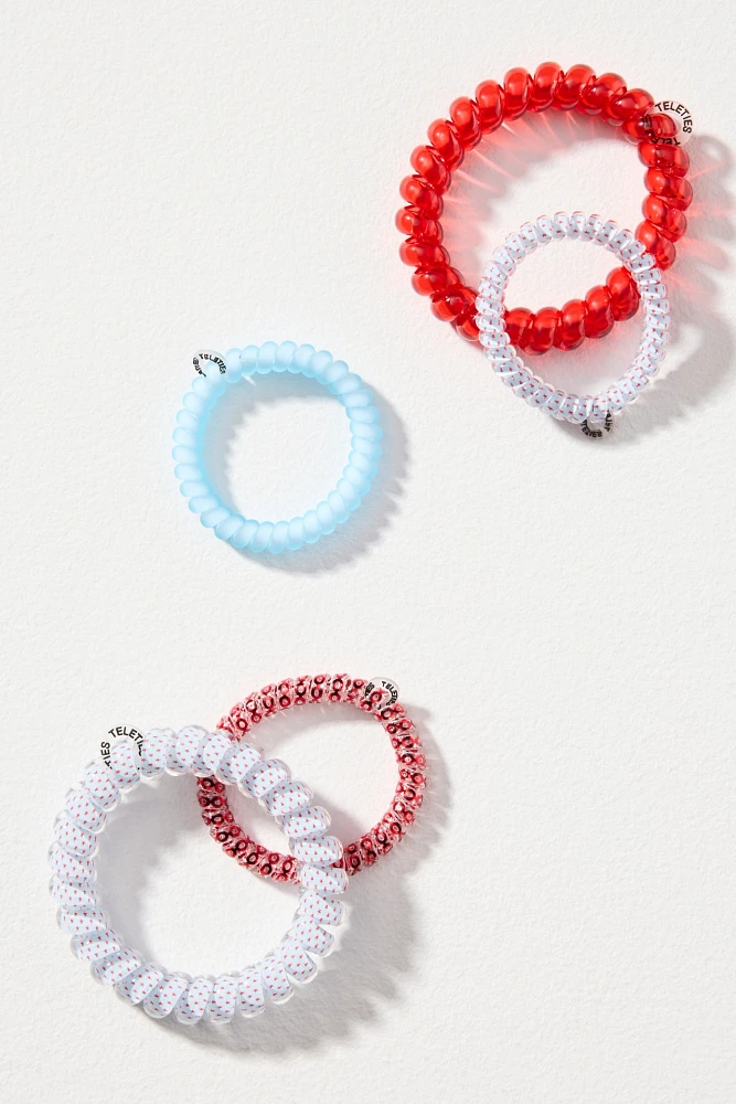 TELETIES Oh My Stars! Mixed Coil Hair Ties, Set of 5