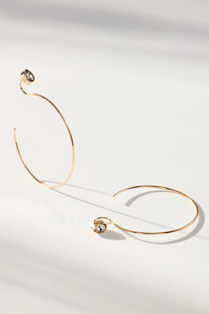 Pear Sparkle Hoop Earrings