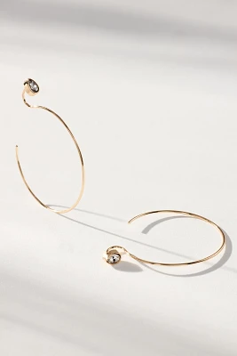 Pear Sparkle Hoop Earrings