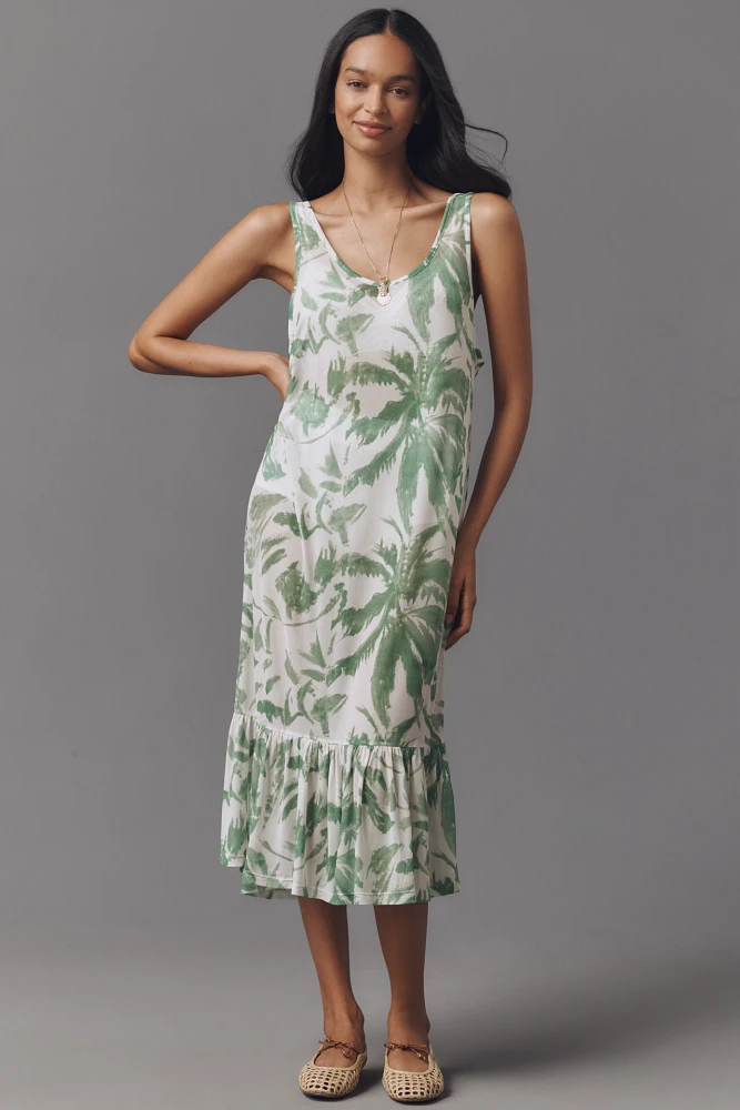 By Anthropologie Mesh Sleeveless Midi Dress
