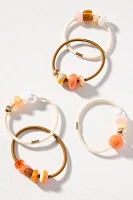 Large Mixed Beaded Hair Ties, Set of 5