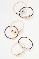 Metal Bead Hair Ties, Set of 6