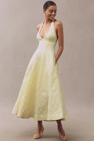 Mare Halter Corset Fit & Flare Jacquard Maxi Dress