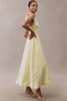 Mare Halter Corset Fit & Flare Jacquard Maxi Dress