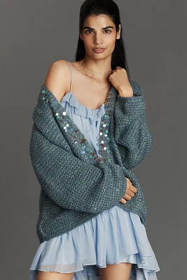 By Anthropologie Paillette Cardigan Sweater