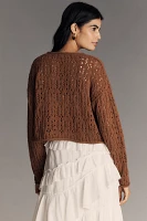 By Anthropologie Pointelle Cardigan Sweater