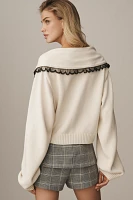 Maeve Lace Collar Cardigan Sweater