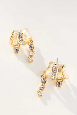 Crystal Drop Huggie Earrings