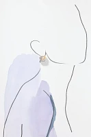 Two-Tone Square Huggie Hoop Earrings