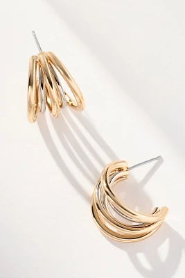 Two-Tone Huggie Earrings