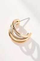 Two-Tone Huggie Earrings