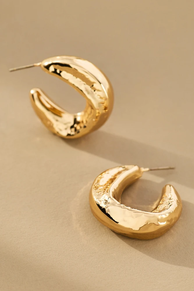 Squared Molten Hoop Earrings