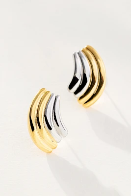Two-Tone Curve Post Earrings