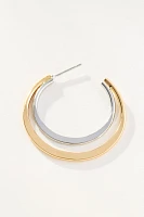 Two-Tone Flat Hoop Earrings