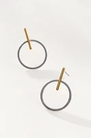 Two-Tone Circle Drop Earrings