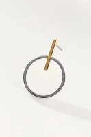 Two-Tone Circle Drop Earrings