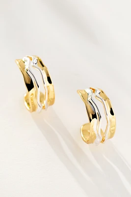 Two-Tone Hoop Earrings