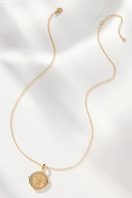 Jane Win Faith Petite Embellished Coin Necklace