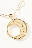 Jane Win Forever Moon & Back Pendant Coin Necklace