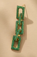 Nickho Rey Flat Block Crystal Drop Earrings