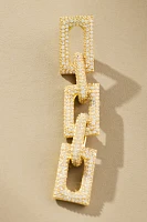 Nickho Rey Flat Block Crystal Drop Earrings
