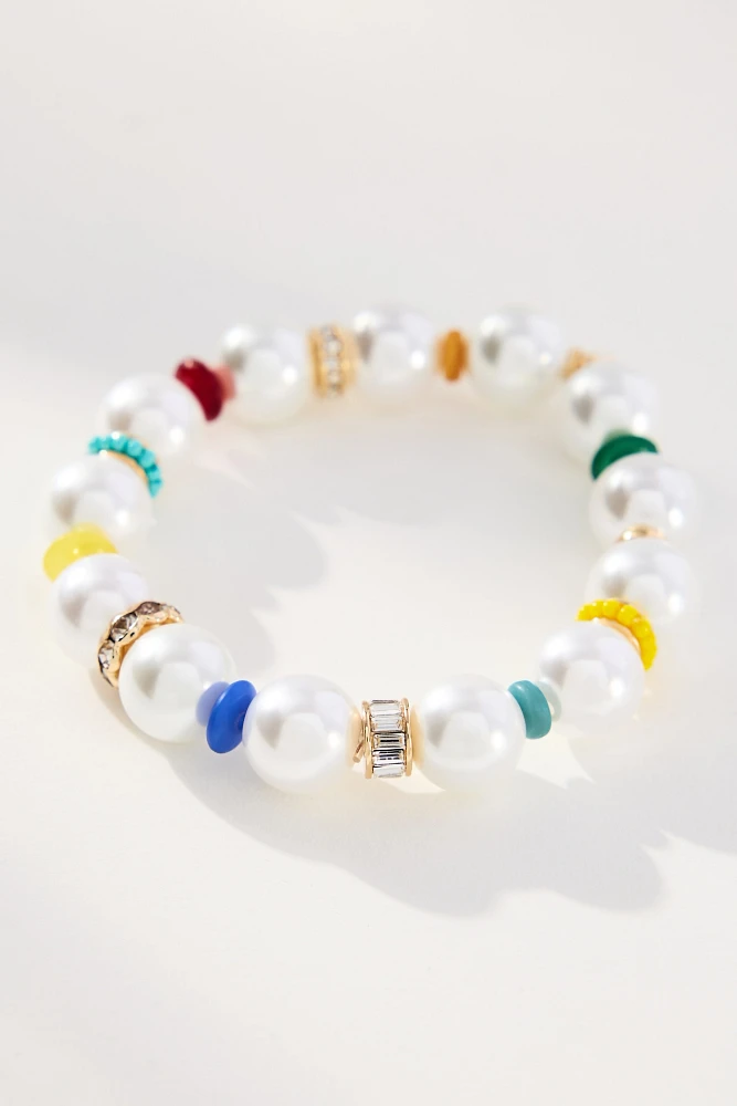 Colorful Beaded Pearl Bracelet