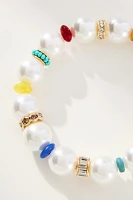 Colorful Beaded Pearl Bracelet
