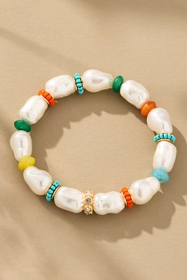 Colorful Beaded Baroque Pearl Bracelet