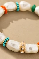 Colorful Beaded Baroque Pearl Bracelet