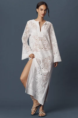 Miss June Amara Long-Sleeve Eyelet Kaftan