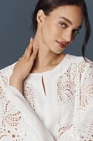 Miss June Amara Long-Sleeve Eyelet Kaftan