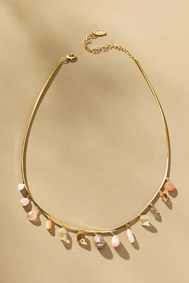 Stone Charm Collar Necklace