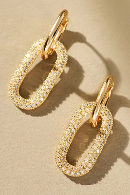 Pavé Paperclip Link Huggie Earrings