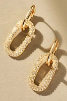 Pavé Paperclip Link Huggie Earrings