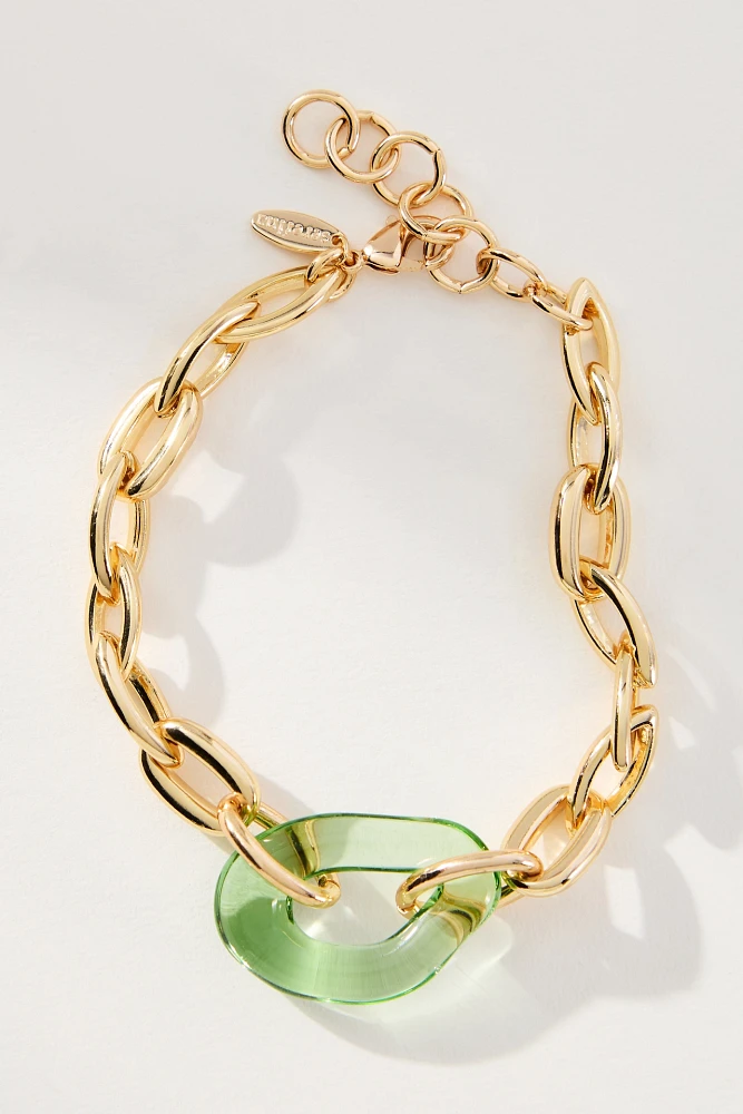 Lucite Charm Link Bracelet