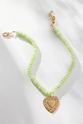 Logan Tay Beaded Vintage Heart Necklace