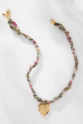 Logan Tay Vintage Flower Fabric Necklace