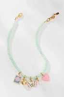 Logan Tay Aqua Beaded Spring Charm Necklace