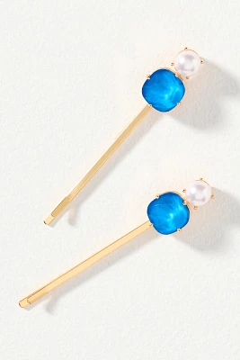 Violet & Brooks Pearl Crystal Bobby Pins, Set of 2