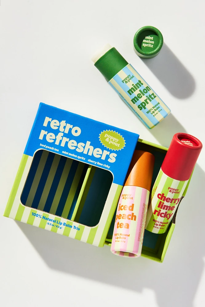Poppy & Pout Retro Refreshers Lip Balm Trio Set