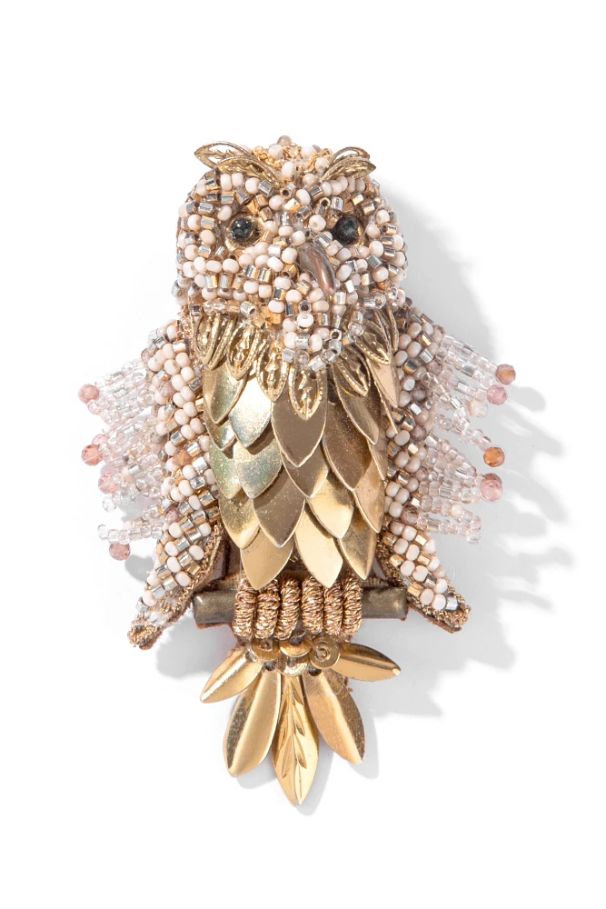Deepa Gurnani Tawny Owl Brooch