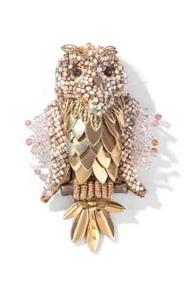 Deepa Gurnani Tawny Owl Brooch