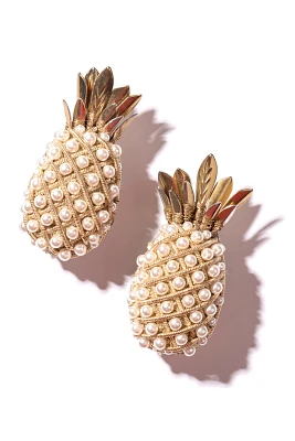 Deepa Gurnani Pineapple Clip-On Earrings