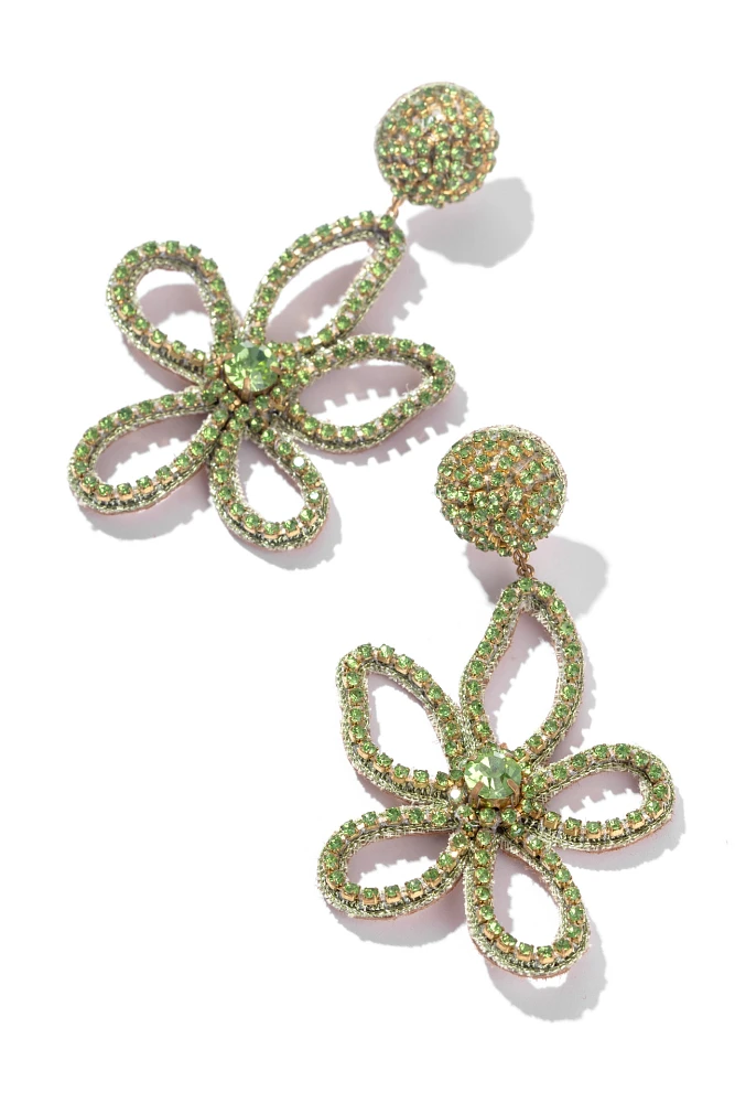 Deepa Gurnani Fiorella Flower Drop Earrings