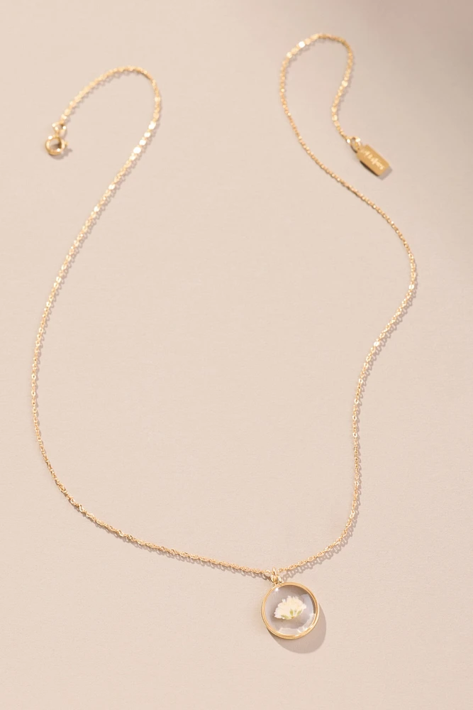 Set & Stones Pressed Flower Pendant Necklace