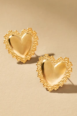The Pink Reef Love Heart Stud Earrings