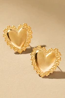 The Pink Reef Love Heart Stud Earrings