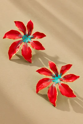 The Pink Reef Handpainted Tropic Post Earrings