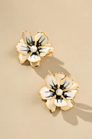 The Pink Reef Small Handpainted Jewel Box Flower Earrings